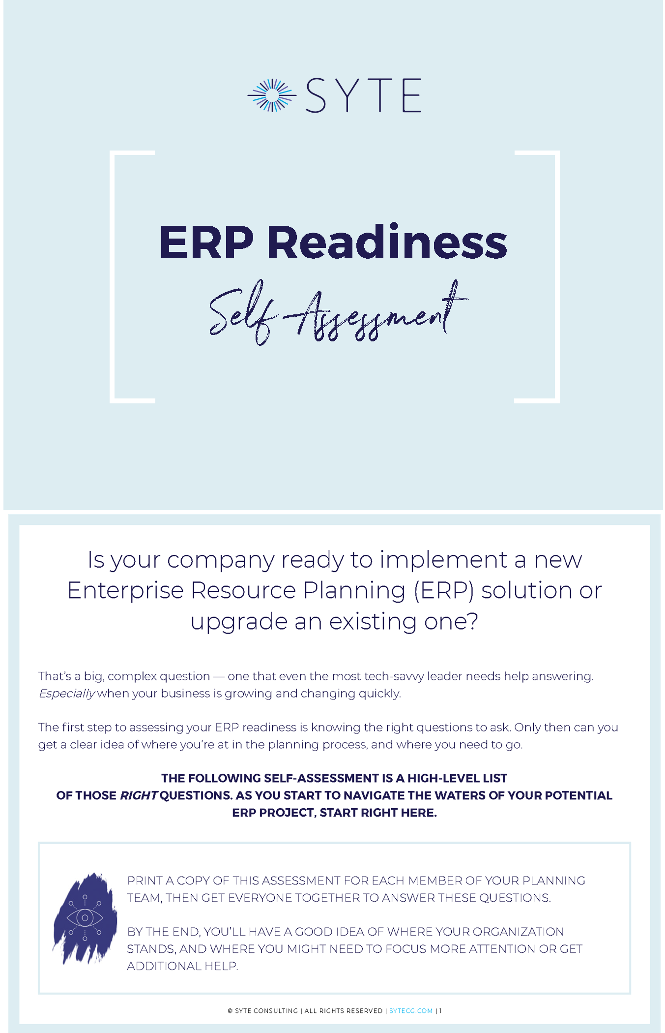 SYTE ERP Readiness Self Assessment guide